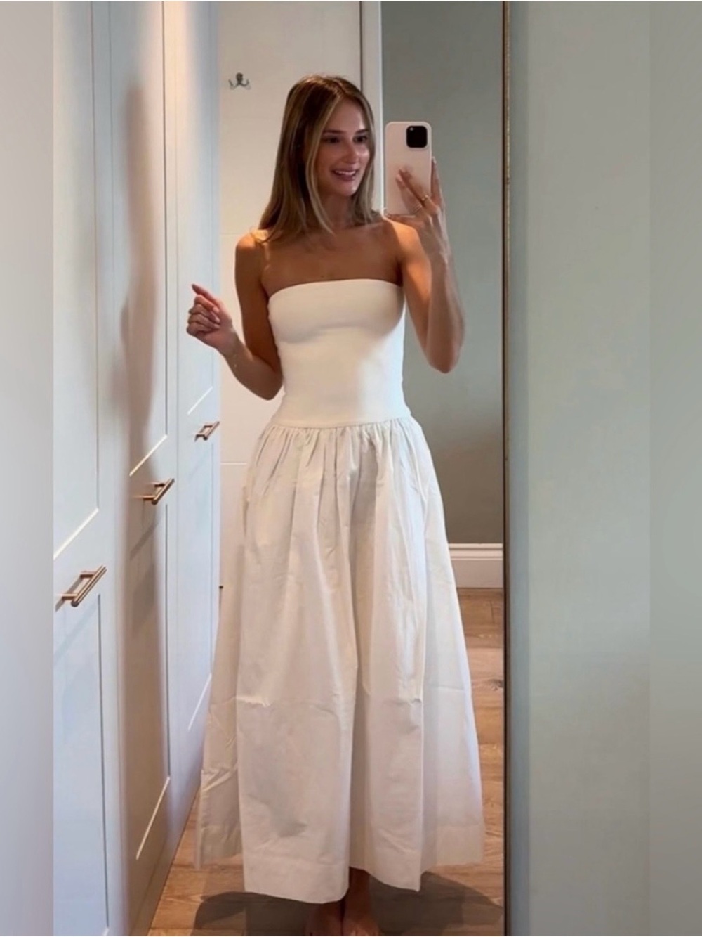 DISSH White Strapless A-Line Girls' Dress